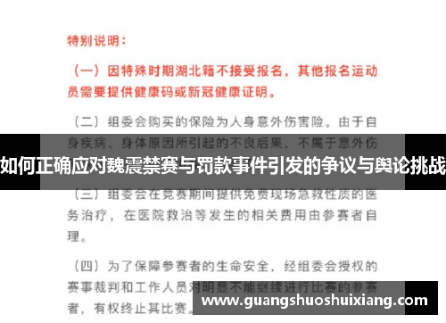 如何正确应对魏震禁赛与罚款事件引发的争议与舆论挑战